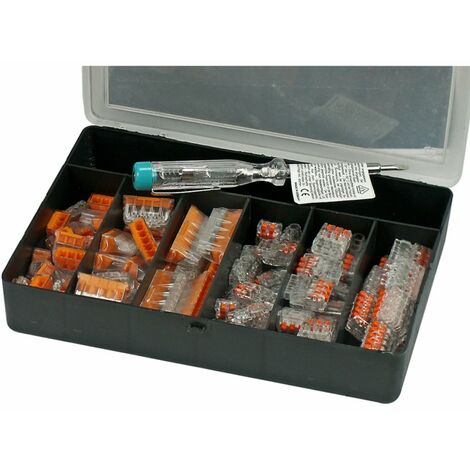 WERIT Schraubenlose VDE Klemmen Set, 86 teilig im Kleinteilemagazin