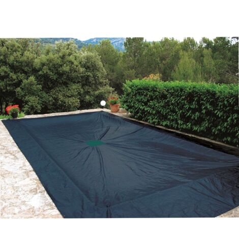 Werka Pro – Bâche de piscine 240g/m² rectangulaire 4 x 7 m – Polyéthylène tressé – Œillets tous les 50 cm – Traitement anti UV 3%