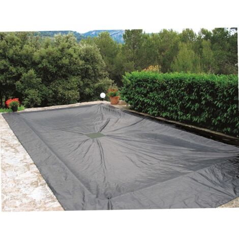 Werka Pro – Bâche de piscine rectangulaire 6 x 12 m – 140 g/m² – Oeillets en aluminium tous les 50 cm – Filet d'écoulement intégré