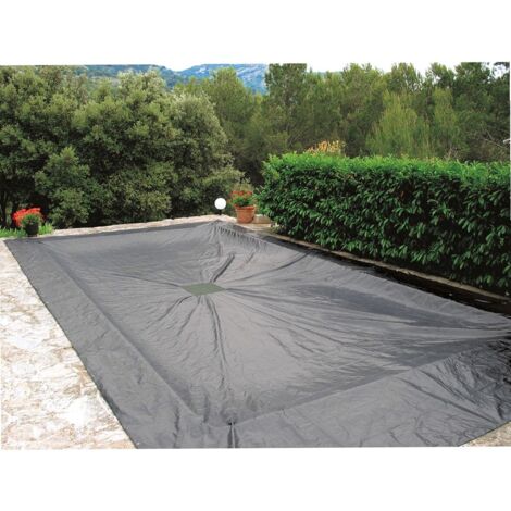 Werka Pro – Bâche de piscine rectangulaire 8 x 14 m – 140 g/m² – Œillets en aluminium tous les 50 cm – Traitement anti UV – Filet d'écoulement