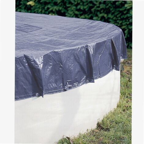 Werka Pro – Bâche de piscine ronde 140g/m² – Ø6m pour piscine Ø5,4m – Ourlet renforcé et œillets – Traitement anti UV pour protection