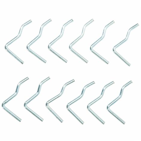 Werka Pro – Lot de 12 crochets métalliques pour panneau d'établi – Métal robuste – Fixation murale – Optimisation rangement outils