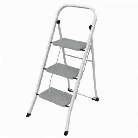 Werka Pro – Marchepied pliable 3 marches – Métal peint – Hauteur 105 cm – Charge maximale 150 kg – Encombrement 46,5 x 73,5 cm