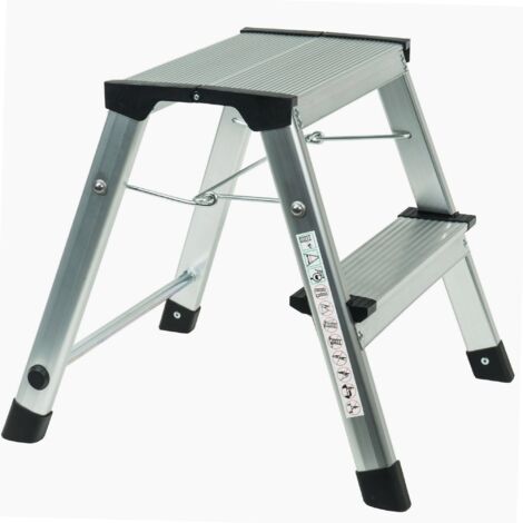Werka Pro – Marchepied pliable aluminium 2 marches – Hauteur 40,4 cm – Charge maximale 150 kg – Normes EN14183 – Largeur 43,5 cm