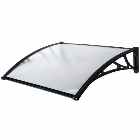 Werka Pro – Marquise en polycarbonate 80 x 120 cm – Panneau transparent 5 mm – Traitement anti-UV – Structure en ABS robuste - PRO 80 X