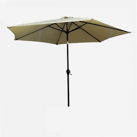 Werka Pro – Parasol droit 2,7 m crème – Toile polyester 180 g/m² anti-UV – Inclinaison jusqu'à 30° – Structure acier robuste