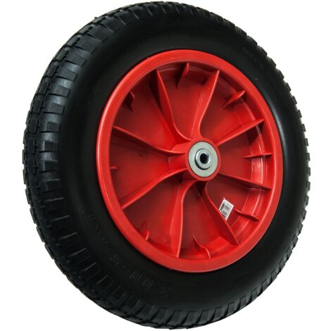 Werka Pro – Roue increvable 13'' 330 mm – Alésage 10mm – Pneu polyuréthane – Roulements à bille – Pour chariots de jardin et brouettes