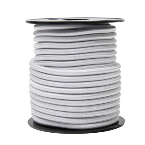 Werka Pro – Tendeur élastique blanc Ø 4mm x 20m – Anti UV – Pour fixation sécurisée de bâches et toiles – Compatible avec crochets et pinces