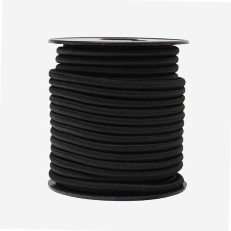 Werka Pro – Tendeur sandow élastique noir 20m – Ø 6mm – Multi brins avec gainage nylon tressé – Traitement anti UV pour extérieur