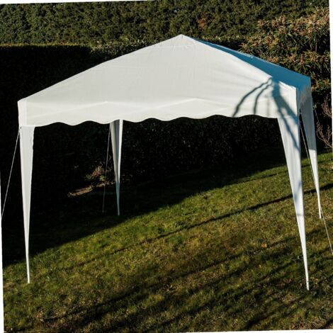 Werka Pro – Tente pliable 3 x 3 m blanche – Toile polyéthylène 160 g/m² – Montage rapide avec housse de transport – Protection contre soleil et pluie