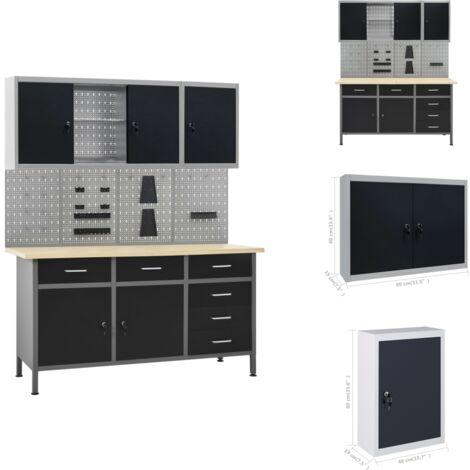 Werkbänke - Living Werkbank mit 4 Werkzeugwänden und 2 Wandschränken