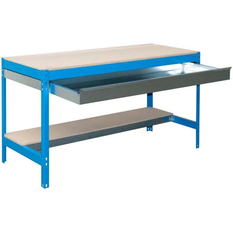 Tabli buffalo avec tiroir HxLxP 84x90x61cm Capacité de charge 400kg Bleu