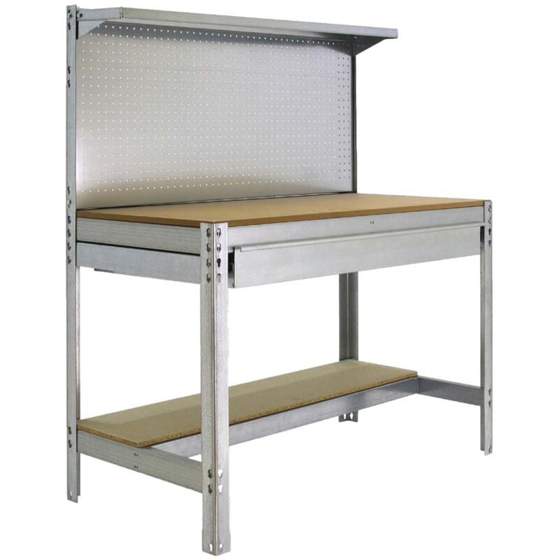 Tabli buffalo avec paroi à outils, tiroir et étagère HxLxP 84x150x61cm Capacité de charge 600kg Galvanisé