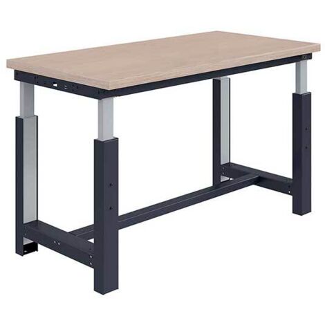 Werkbank für Werkstätten Höhenverstellbar - 1500x750x740/1140mm - Grau RAL7035 - W010010816-GC