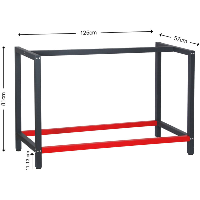 Werkbank Gestell 125x57x81 Cm Aus Stahl Werkbankgestell Anthrazit