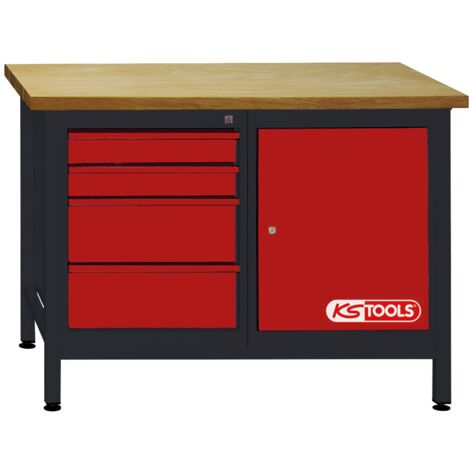 Werkbank mit 4 Schubladen und 1 Tür, H840xB1200xT600mm