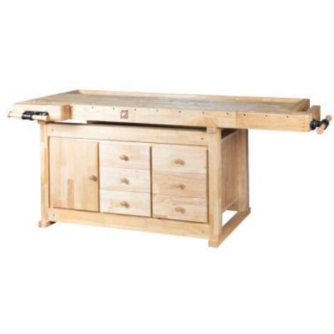 Werkbank mit Schrank und Schraubstock HOLZMANN wb210c