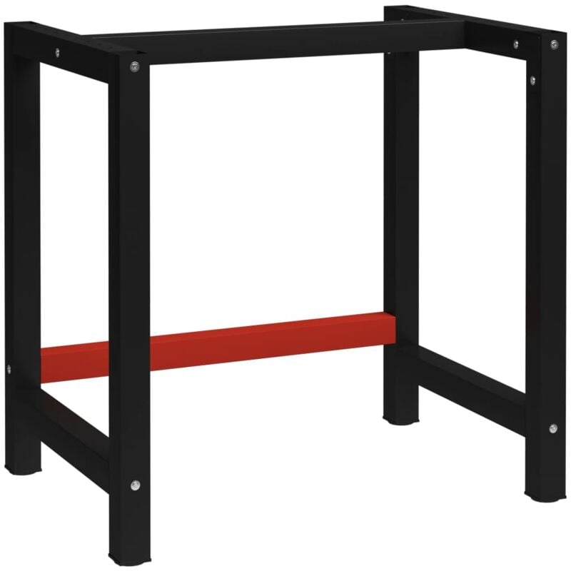 Image of Werkbankgestell Metall 80x57x79 cm Schwarz und Rot