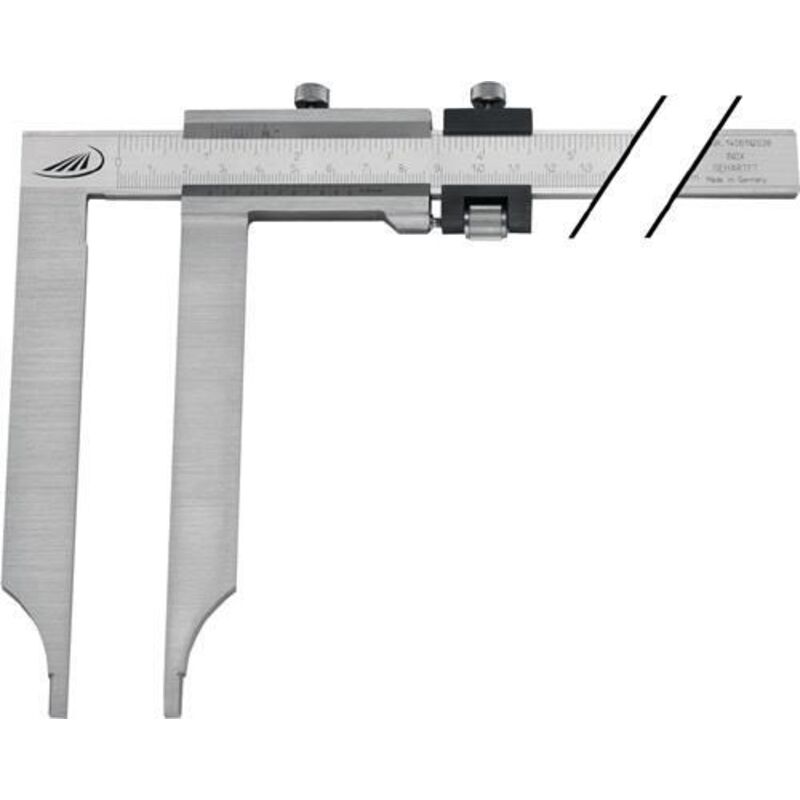 Helios Preisser - Werkstattmessschieber mit langen Messschenkeln, ohne Spitzen, mit Feinstellung 800 mm