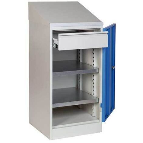 Werkstattpult feststehend - 2 Ablagen und 1 Schublade - Abmessungen 500x500x1120mm - W030100005