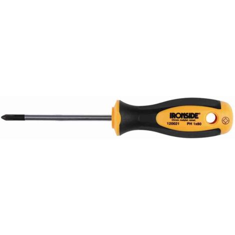 Werkstattschraubendreher PZ 1 x 80 mm 2-Komponenten-Griff Chrom-Vanadium-Stahl