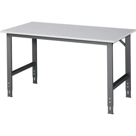 Werktisch Tom B1500xT800xH760-1080mm Arbeitsplatte Melamin Gestell anthrazitg