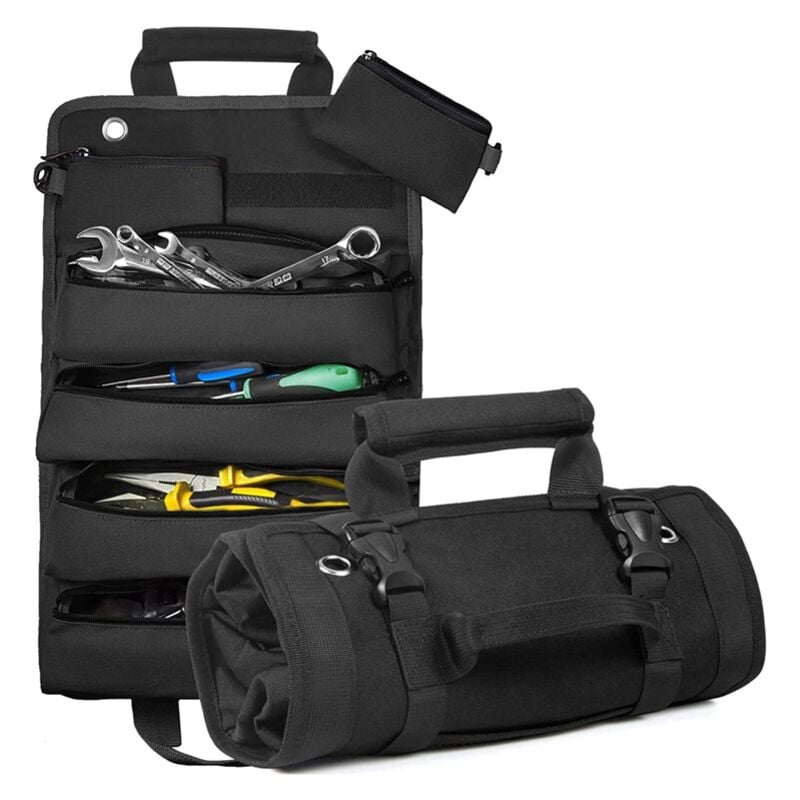 Image of Tlily - Werkzeug-Rolltasche, Organizer mit 3 abnehmbaren Taschen, Tasche für/Elektriker/Motorrad