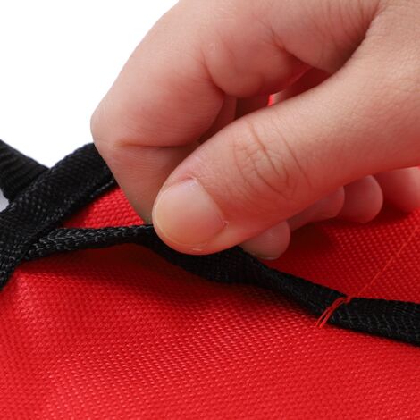 Werkzeugaufbewahrungstasche mit Rollen und mehreren Fächern - Werkzeugorganizer aus Canvas mit Fächern (6 Fächer, rot)