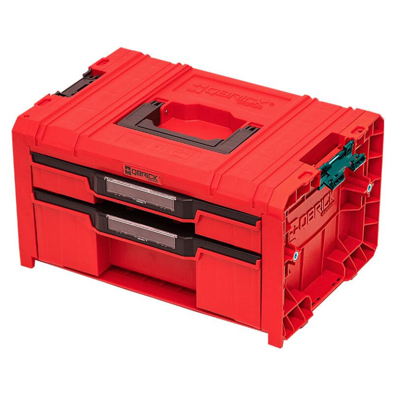 Pro Drawer 2 Toolbox 2.0 Expert Red Ultra Hd Werkzeugkoffer 450 X 310 X 244 Mm 14 L Stapelbar Ip54 Mit 2 Schubladen - Qbrick System