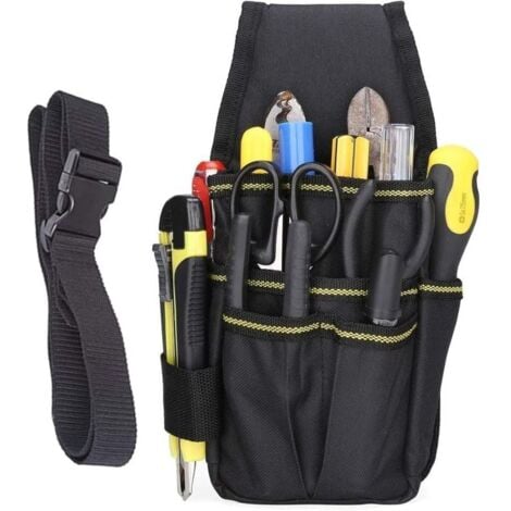 Werkzeuggürteltasche, Hardware-Werkzeuggürteltasche, multifunktionale Werkzeugtasche, 15 Taschen, professionelles und kompaktes Oxford, doppelt verdicktes wasserdichtes Material für Elektrikertechnike