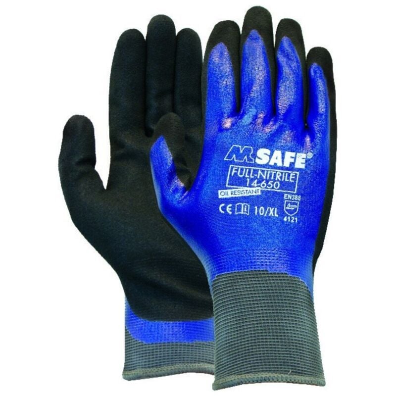 FP - Handschuh M-Safe 14-650,Nitril, Gr. 9, vollbeschichtet 12 Stk