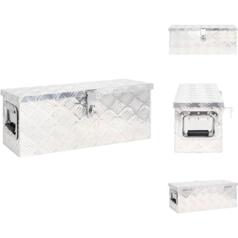 Werkzeugkästen - Living Aufbewahrungsbox Silbern 60x23,5x23 cm Aluminium