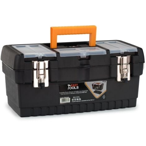 Werkzeugkasten Werkzeugkoffer Kunststoff mit Metallscharnieren 41,3x21,2x18,6 cm