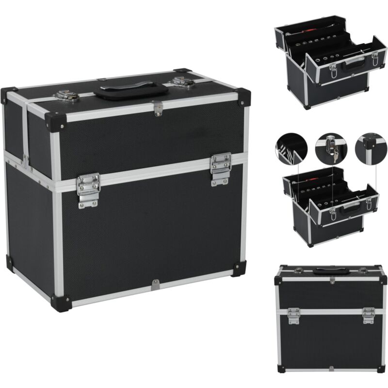 Werkzeugkoffer 38x22, 5x34 Cm Schwarz Aluminum Vidaxl