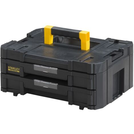 STANLEY FatMax FMST1-71969 TSTAK IV Werkzeugkoffer, Werkzeugbox mit 2 Schubladen und 8 Liter Volumen