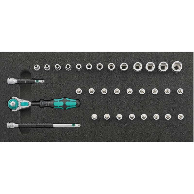 Module outil pour servante 1/3 Clé à douille 1/4 Zyklop et fonction maintien Wera