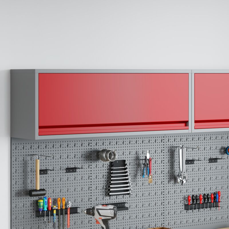 Werkzeugschrank Mit Speicher Rot Und Grau 100 X 25 X 35 Cm Vidaxl