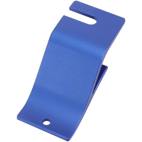 Werkzeugset zum Aus- und Einbau von Offroad-Motorradreifen mit blauen Felgen, Reifenheberstange, zusätzliche Umbauteile, Reifendemontagewerkzeug-Set.