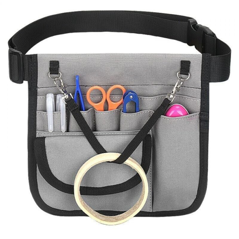 Image of Werkzeugtasche für Krankenschwestern, eine Klapptasche, mit verstellbarem Gürtel (grau)