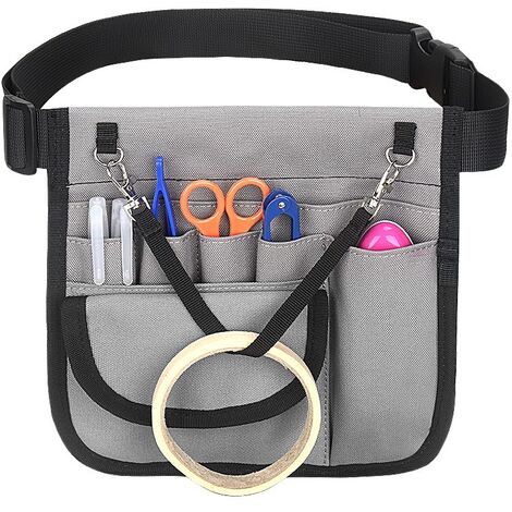Werkzeugtasche- Krankenschwestertasche, eine Klappentasche, mit verstellbarem Gürtel(Grau)
