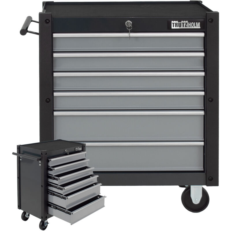 Baumarktplus Werkzeugwagen Trutzi Mit Kantenleiste 78 X 64 Cm Dunkelgrau/hellgrau Rollcontainer Werkstattwagen