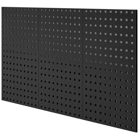 Werkzeugwand, Werkzeugtafel PAULA, 1200 x 600 x 10 mm, All Black: schwarz