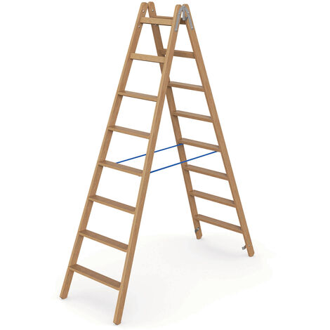 Werner Holz Stufenstehleiter zweiseitig begehbar 2x8 Stufen