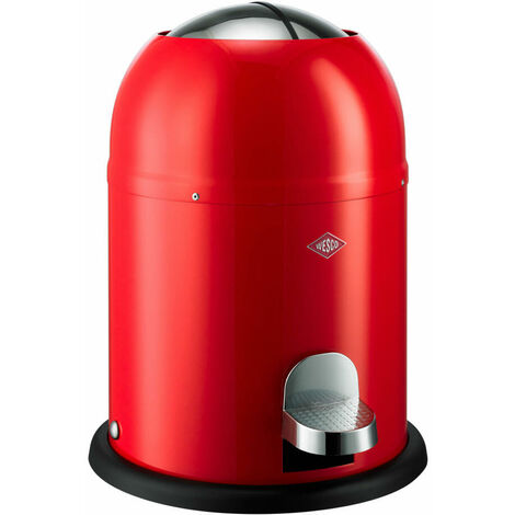 Wesco Mülleimer Single Master, Abfallsammler, Tretabfallsammler, Stahlblech, Rot, 9 L, 180212-02