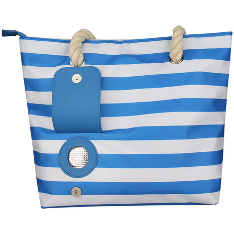 WESSLECO sac à vin de plage Portable, sac à main fourre-tout à vin avec distributeur caché, grand sac isotherme à vin avec vessie,Blue Stripe