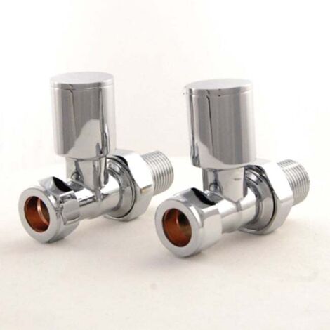 West Apex Straight Manual Radiator Valves Pair - Chrome