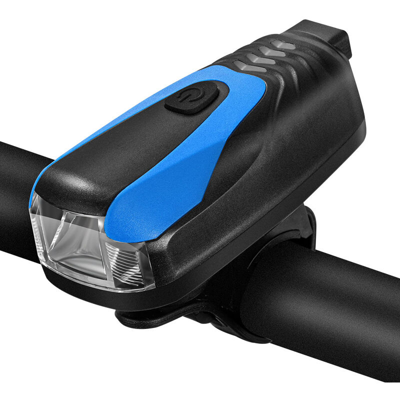 

USB 250 Lumens Luz para bicicleta, Faro para bicicleta, con bocina,Azul - West Biking