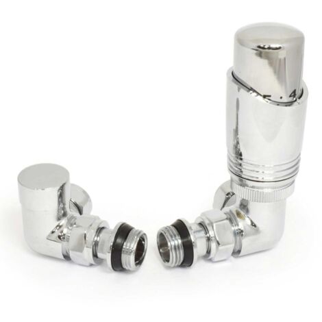 West Delta Corner TRV Thermostatic Radiator Valve and Lockshield - Chrome