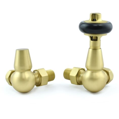 West Faringdon Corner Thermostatic Radiator Valve and Lockshield - Brass