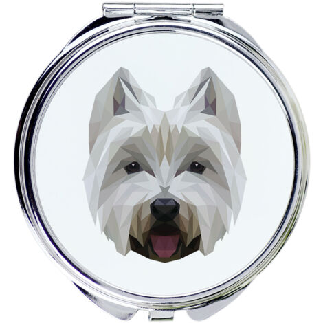 West Highland White Terrier, Westie - espejo con foto e inscripción geométrica de Art-Dog